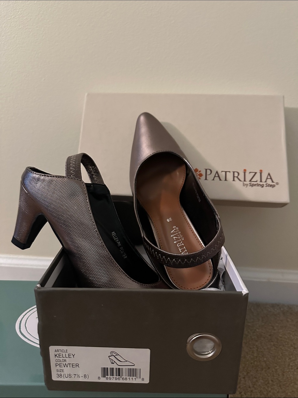 Patrizia Pewter Mid Heel Slingback Pumps
